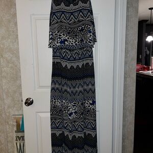 Robert Louis Blue and Black Zigzag Dress